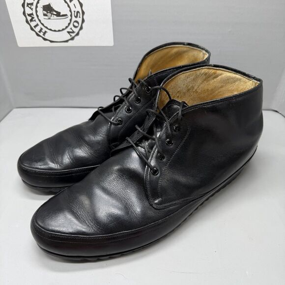 Vintage Men’s Leather Boots Size 11.5 M Black Lace Up Classic Made In Italy main image 5